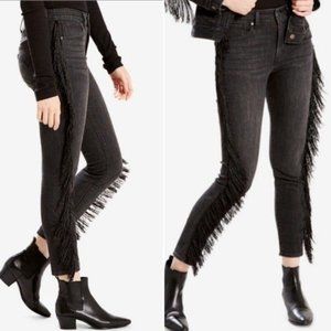Levi's 721 High Rise Ankle Skinny Fringe Jeans NWT